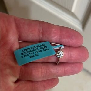 Source Unknown Sterling Silver Moissanite Ring